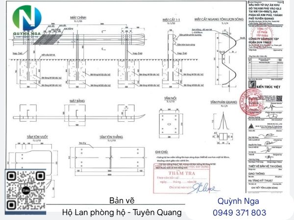 Bản vẽ Hộ Lan tôn sóng tại dự án TP Tuyên Quang