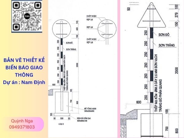 Bản vẽ Thiết kế Biển báo giao thông tại Nam Định