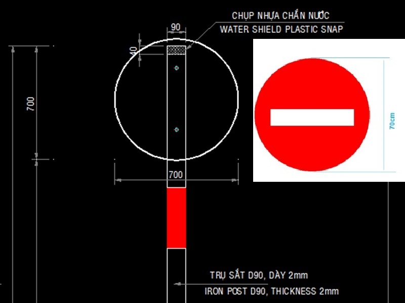 Bản vẽ biển cấm đi ngược chiều