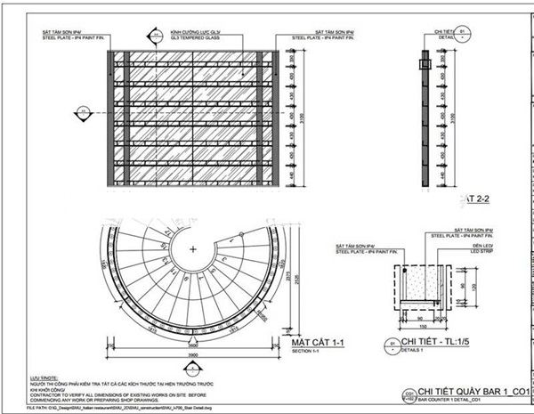 Bản vẽ cầu thang xoắn ốc trong Cad