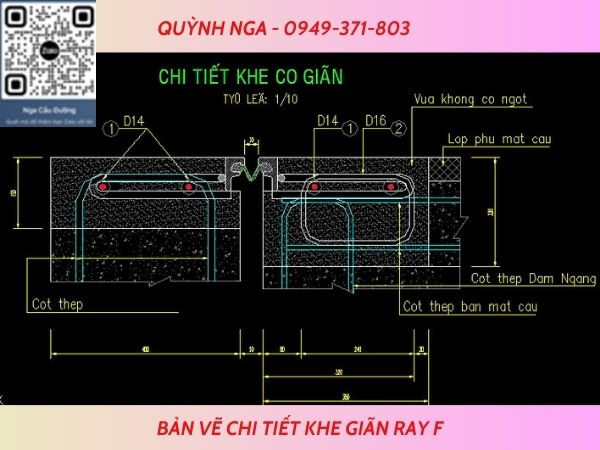 Bản vẽ chi tiết khe co giãn ray F