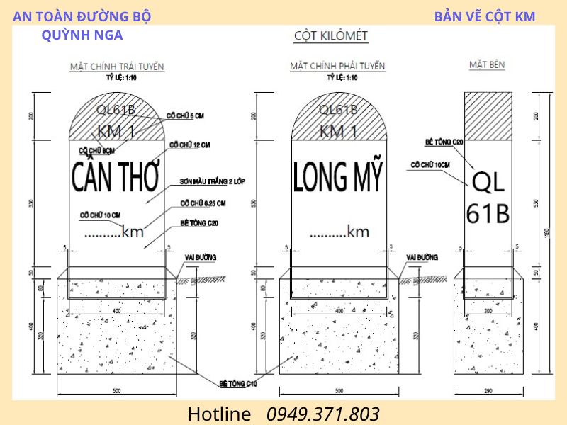 Bản vẽ cột Km