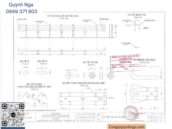 Bản vẽ hộ lan tôn sóng tại dự án Sông Trầu, Đồng Nai