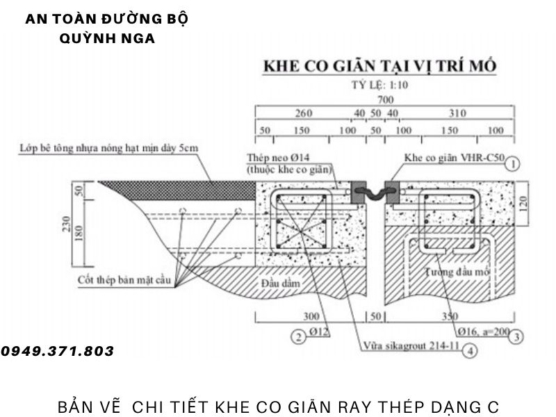 Bản vẽ khe co giãn dạng ray C