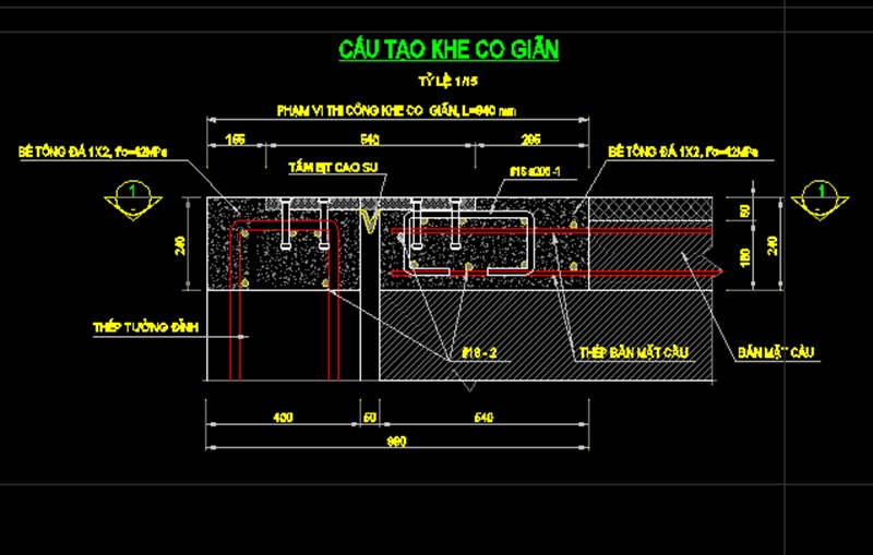 Bản vẽ cad khe co giãn răng lược