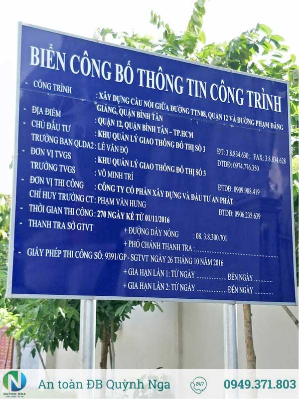 Mẫu bảng thông tin công trình dự án xây dựng