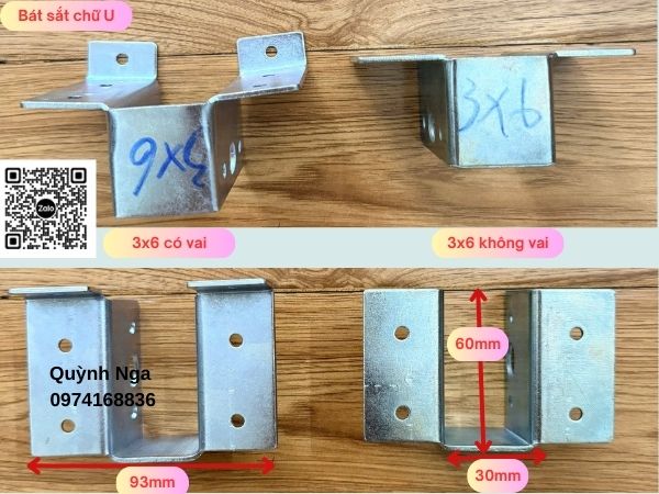 Bát sắt chữ U Kích thước 3x6