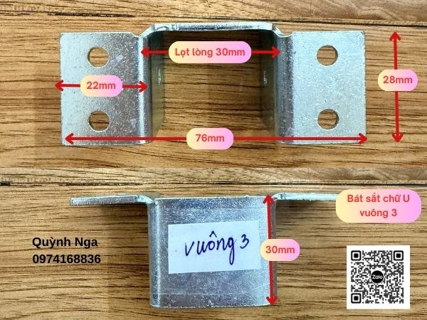 Bát sắt chữ U vuông 30x30
