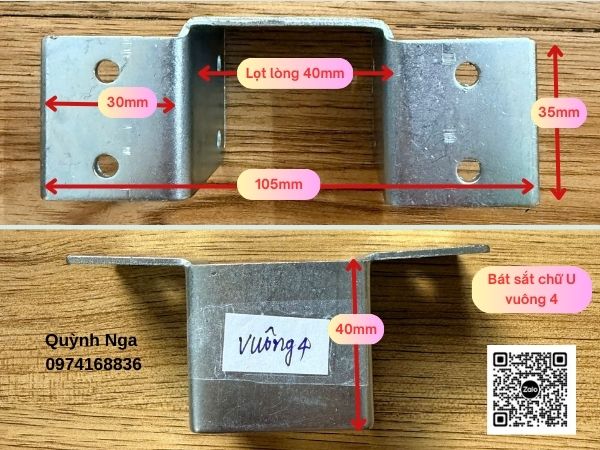 Bát sắt chữ U vuông 4