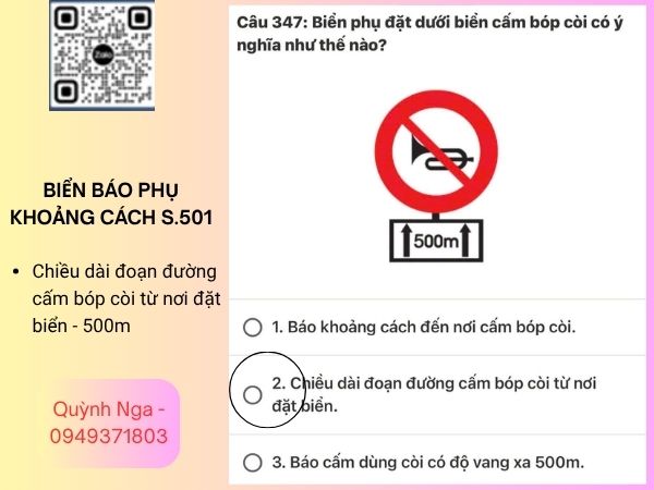 Cấm sử dụng còi trong vòng 500m tính từ nơi đặt biển