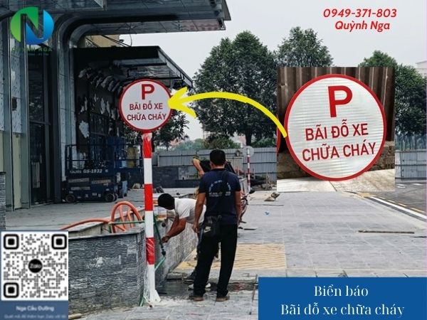 Biển báo bãi đậu xe chữa cháy tại Chung cư tại Hà Nội