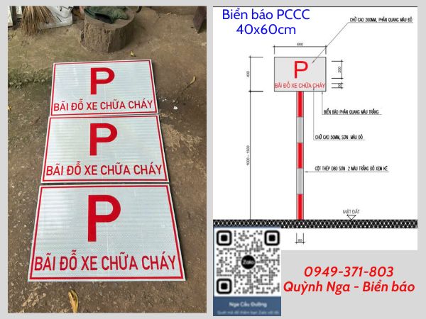 Biển báo bãi đỗ xe chữa cháy tại dự án Vĩnh Phúc