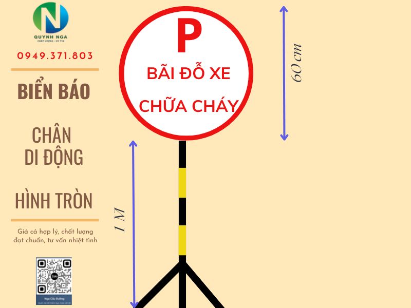 Biển báo bãi đỗ xe chữa cháy di động hình vuông