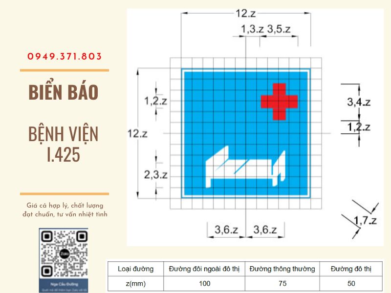 Kích thước Biển báo bệnh viện