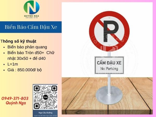 Mẫu biển báo cấm đậu xe di động