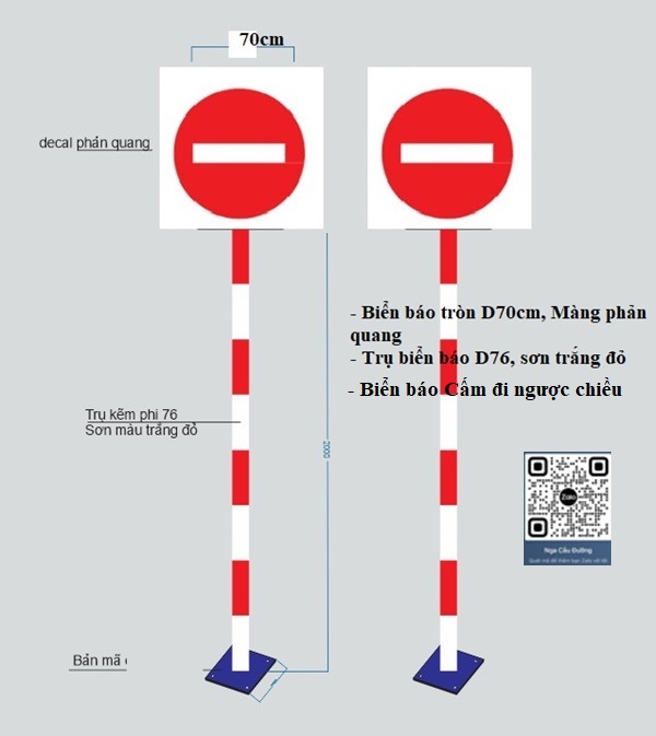 Thiết kế biển báo cấm đi ngược chiều