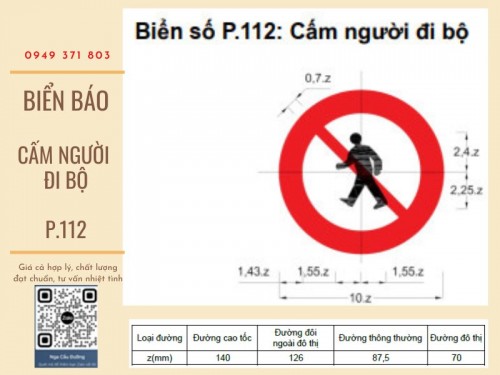 Biển Báo Cấm Người Đi Bộ P.112 Ý Nghĩa Và Kích Thước