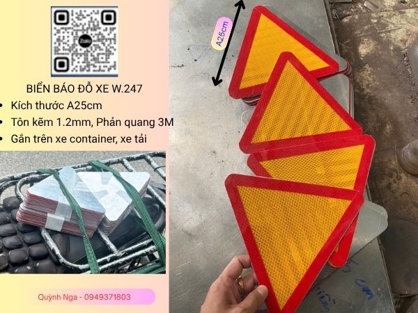 Một số xe đầu kéo gắn biển báo chú ý xe đỗ phía sau xe để tăng mức độ cảnh báo