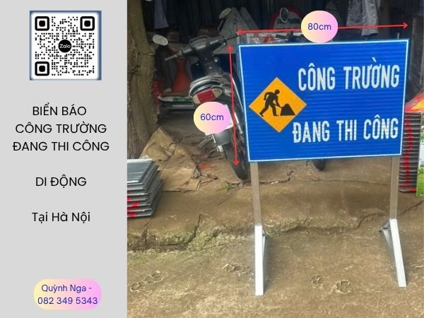 Mẫu biển báo công trường đang thi công 60x80cm Di Động Mẫu biển báo công trường đang thi công 60x80cm Di Động