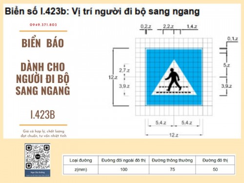 Biển Báo Dành Cho Người Đi Bộ Sang Ngang I.423 (A, B)