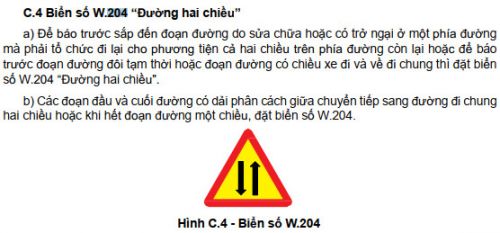 Biển Báo Đường 2 Chiều W.204. Ý Nghĩa Và Kích Thước