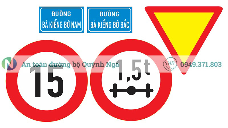 Biển báo giao thông tại Cầu Bà Hạt, Long An