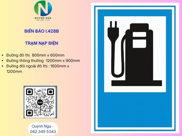 Biển báo I.428b - TRẠM NẠP ĐIỆN 