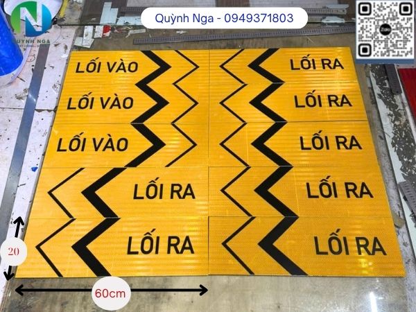 Biển báo Lối ra, Lối vào kích thước 20x60cm phản quang