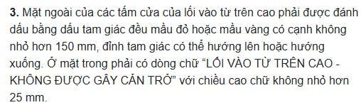 Biển báo lối vào trên cao không được gây cản trở