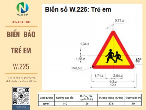 Biển Báo Trẻ Em W.225 Ý Nghĩa và Kích Thước