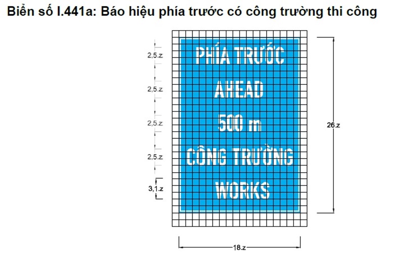 -	PHÍA TRƯỚC AHEAD 500M CÔNG TRƯỜNG WORKS