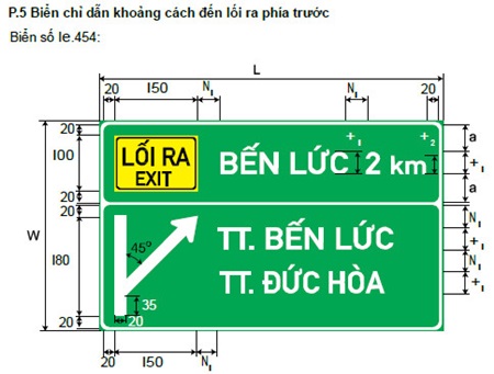 Biển khoảng cách đến lối ra