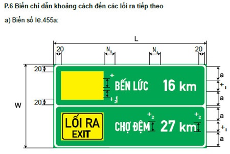 Biển báo khoảng cách lối ra tiếp theo