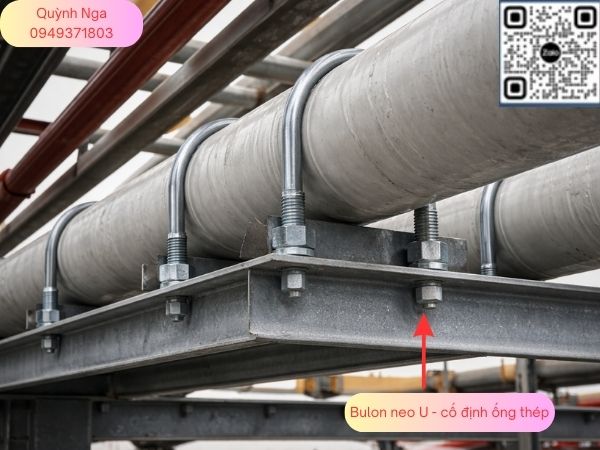 Bulon neo U - dùng để cố định ống thép Bulon neo U - dùng để cố định ống thép