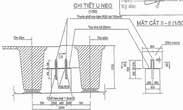 Chi tiết chốt neo mố cầu