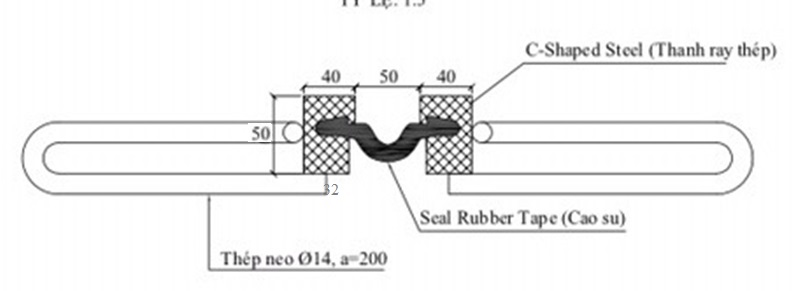 Chi tiết khe co giãn ray C