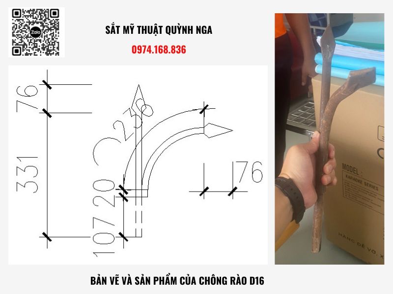 Chông rào sắt D16