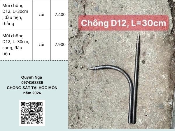 Chông sắt tại Hóc Môn cung cấp cho dự án tại Hóc Môn năm 2026