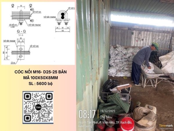 Cóc nối thép M16 tại Kiên Giang