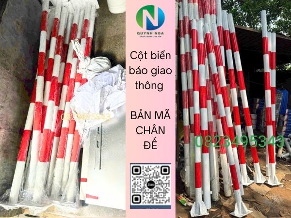 Cột biển báo gao thông có bản mã chân đế