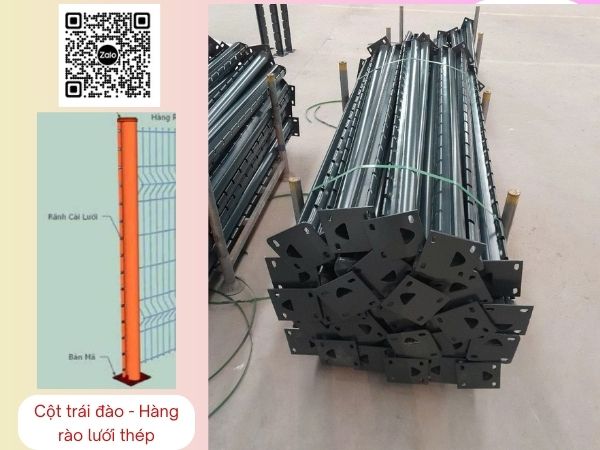 Cột trái đào hàng rào lưới thép