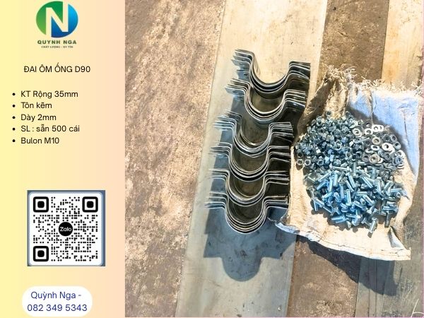 Đai ôm Biển báo D90 kèm Bulon M10