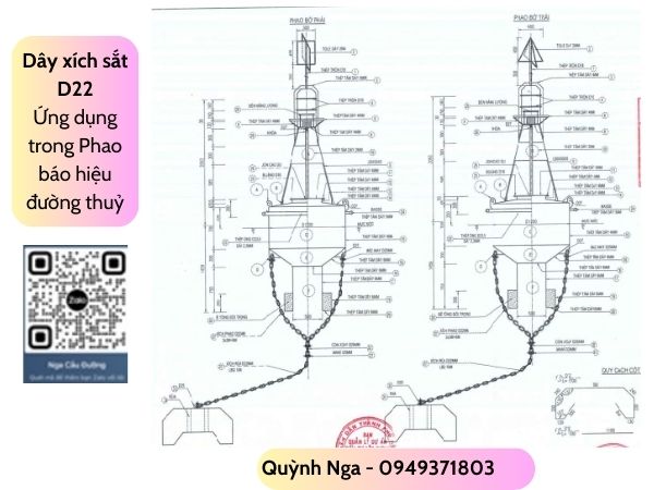 Dây xích sắt trong phao báo hiệu đường thuỷ