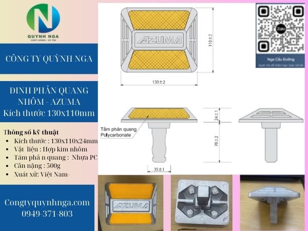 Đinh phản quang 130x110x24mm