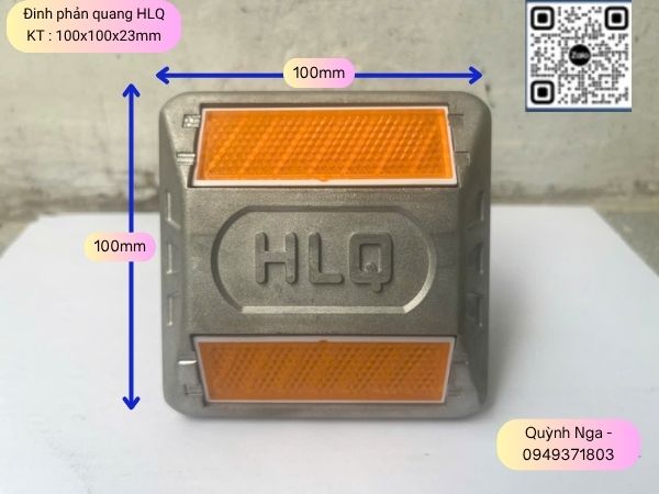 Đinh phản quang HLQ kích thước 100x100x23mm Đinh phản quang HLQ kích thước 100x100x23mm
