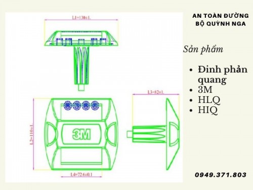 Kích Thước Đinh Phản Quang các loại - Quỳnh Nga