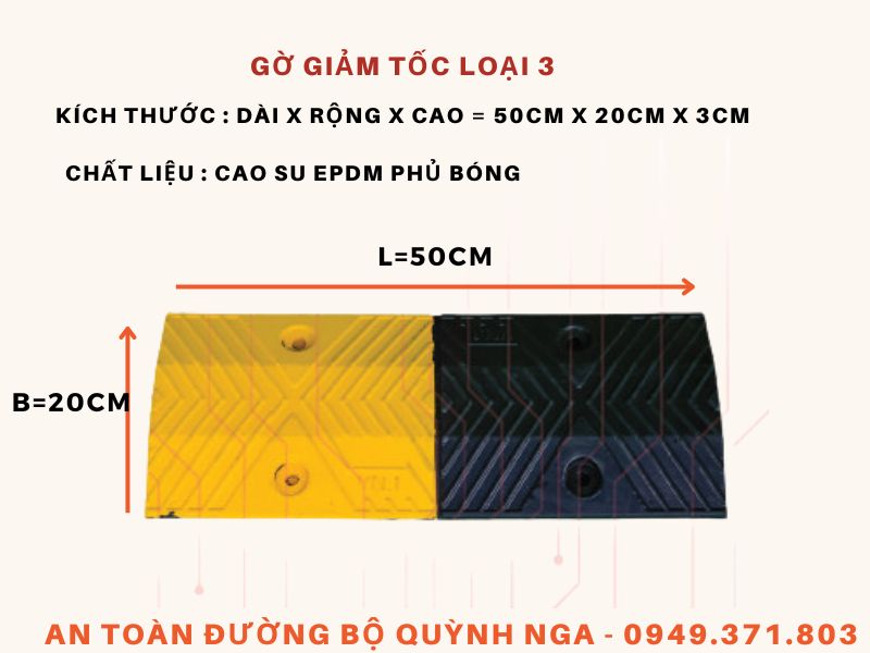 Gờ giảm tốc cao su loại 3