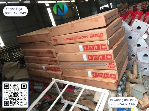 Gương cầu inox D800mm giao hàng tại dự án Lai Châu