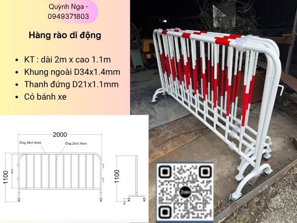 Hàng rào di động có bánh xe - Dự án tại Bắc Ninh