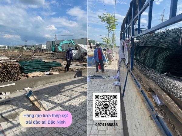 Hàng rào cột trái đào tại dự án Bắc Ninh